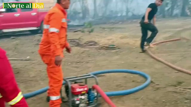22 casas de 28 que conformaban la comunidad Nueva Generación fueron consumidas por el fuego que ingreso a la zona debido a los fuertes vientos que permitieron que lleguen desde la zona boscosa