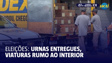 Urnas chegam ao batalhão da Rotam e viaturas partem para o interior