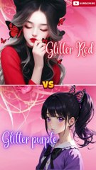 Glitter Red vs glitter purple dress  heels  purse  necklace  #shorts #viral #amazing #shorts