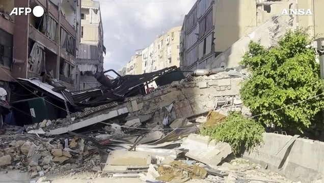 Libano, edifici distrutti a Beirut dopo gli attcchi israeliani