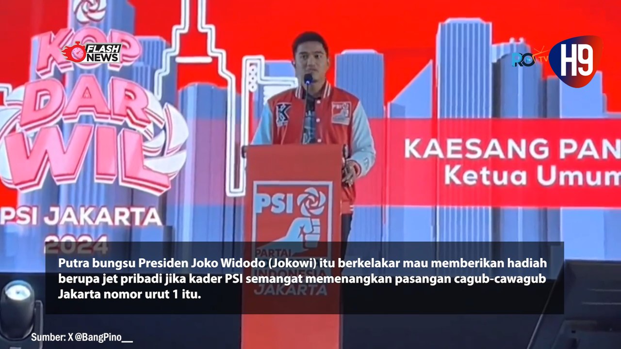 Kaesang Mau Kasih Private Jet Bagi Kader Yang Menangkan RK-Suswono