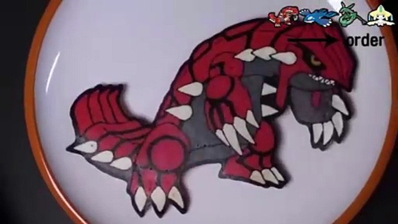 Legendary Pokemon Pancake Art - Groudon Kyogre Rayquaza Jirachi