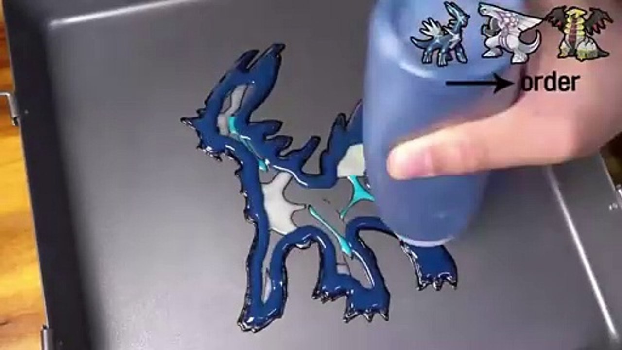 Legendary Pokémon Pancake Art - Dialga Palkia Giratina
