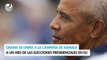 Obama se unirá a la campaña de Kamala a un mes de las elecciones presidenciales en EU