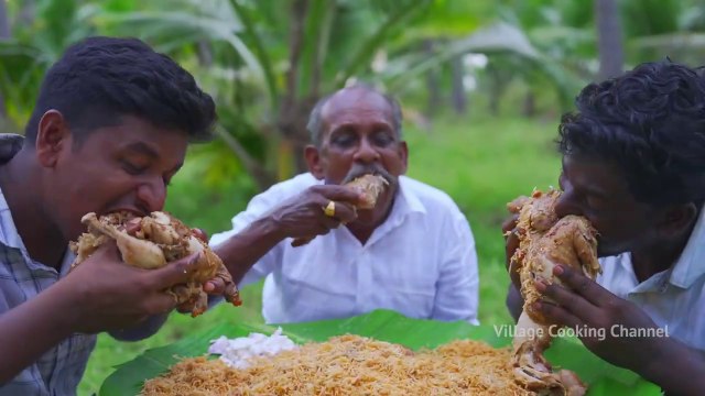 FULL CHICKEN BIRYANI | Whole Chicken Biryani Cooking & Eating in Village | Arabian Biryani Recipe