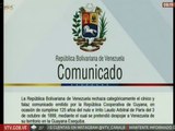 Venezuela rechaza contundentemente el comunicado realizado por la República Cooperativa de Guyana