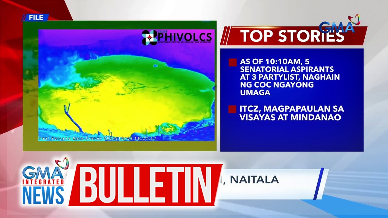 4 na phreatic eruption, naitala sa Bulkang Taal | GMA Integrated News Bulletin