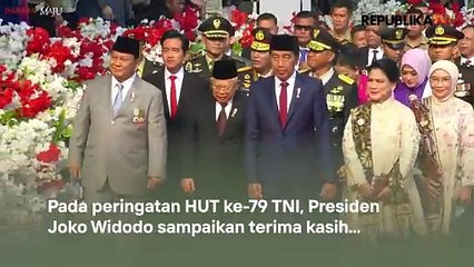 HUT ke-79 TNI, Jokowi: Terima Kasih Loyalitas dan Pengabdiannya