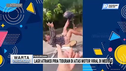 Lagi! Atraksi Pria Tiduran di Atas Motor Viral di Medsos