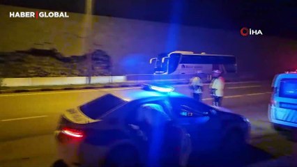 Zonguldak'ta karayolundaki korkutan heyelan anı