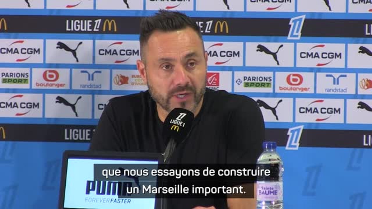 Marseille - De Zerbi : "Être conscient que nous essayons de construire un Marseille important"