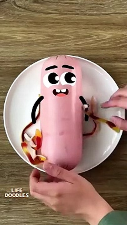 Operation on sausage with worms #funny shorts #viralshorts #animation #cartoon