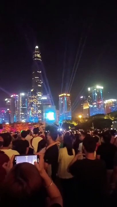 Shenzhen light Show, Civic center, Shenzhen, China.