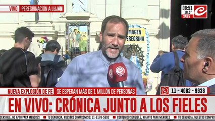 Camino a Luján: el párroco de San Cayetano ofreció la bendición para a todos los televidentes de Crónica