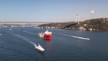 Oruç Reis Araştırma Gemisi İstanbul Boğazı’ndan geçti