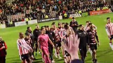 Derry City players celebrate semi-final win at Dalymount