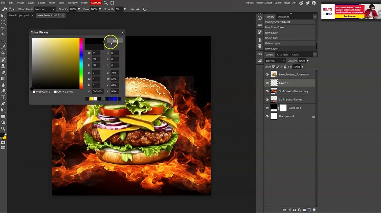How to Burger Poster Designing in Photopea l  Photopea tutorial