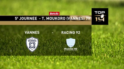 TOP 14 - Essai de Thomas Moukoro (RCV) - RC Vannes - Racing 92