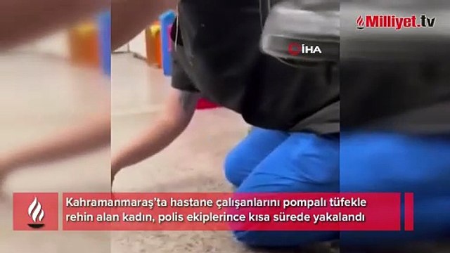 Hastane çalışanlarını pompalı tüfekle rehin aldı