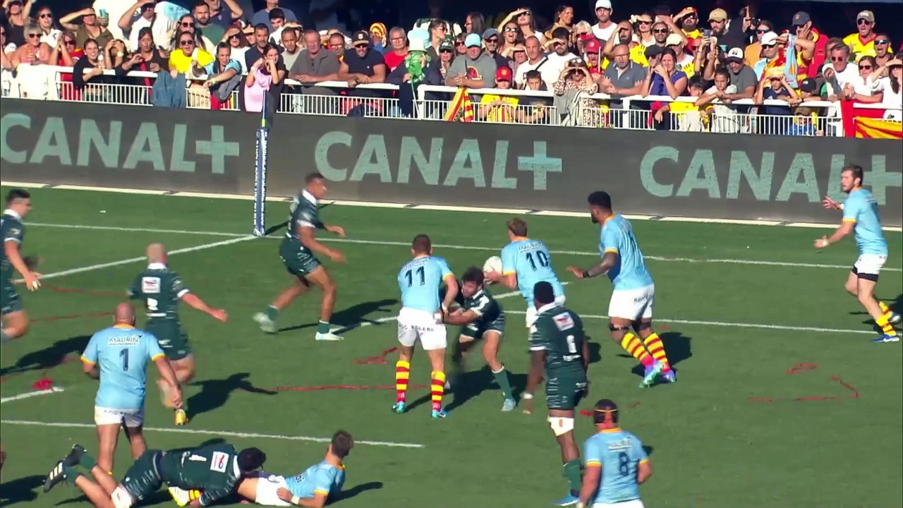 TOP 14 - Essai d'Antoine Aucagne (USAP)- USA Perpignan - Section Paloise