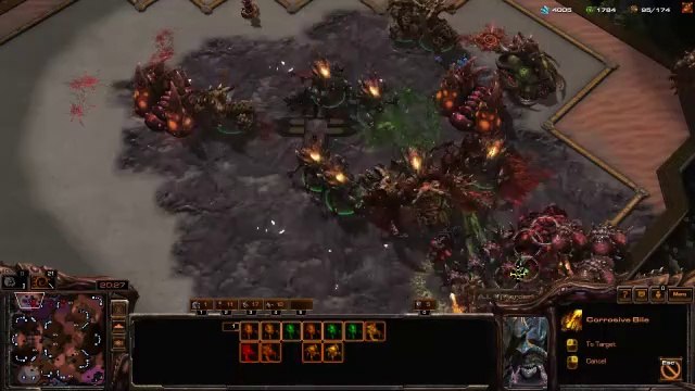 [StarCraft 2] No.0282 Great-Level ZERG v.s Harder A.I, LOSS [2-Base Ravager-Ling Attack or Ultralisk Control-Plan]
