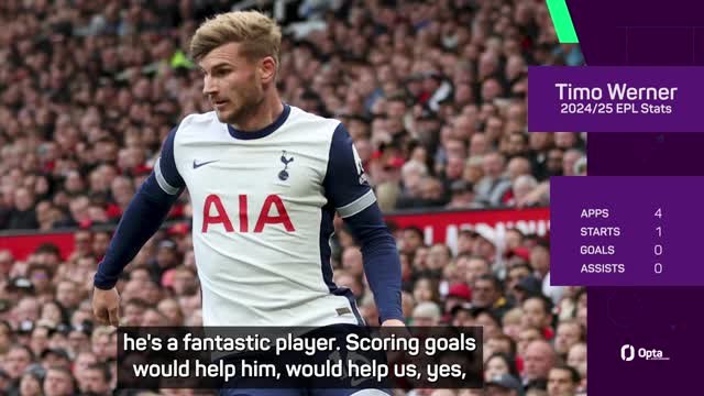 'He's not hopeless' - Postecoglou jumps to the defence of Werner