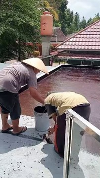Jasa waterproofing perbaikan dak atap beton bocor aspal emulsion aspal cair | Sam Waterproofing