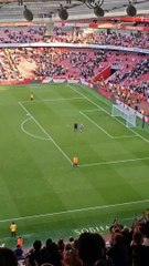 Arsenal fans applauding Ramsdale after the game