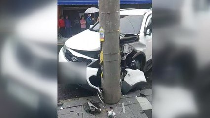 승용차 전봇대 충돌 후 운전자 사라져..."확인 중" / YTN