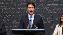 Canadian Prime Minister Justin Trudeau schools reporter on quantum computing during press conference