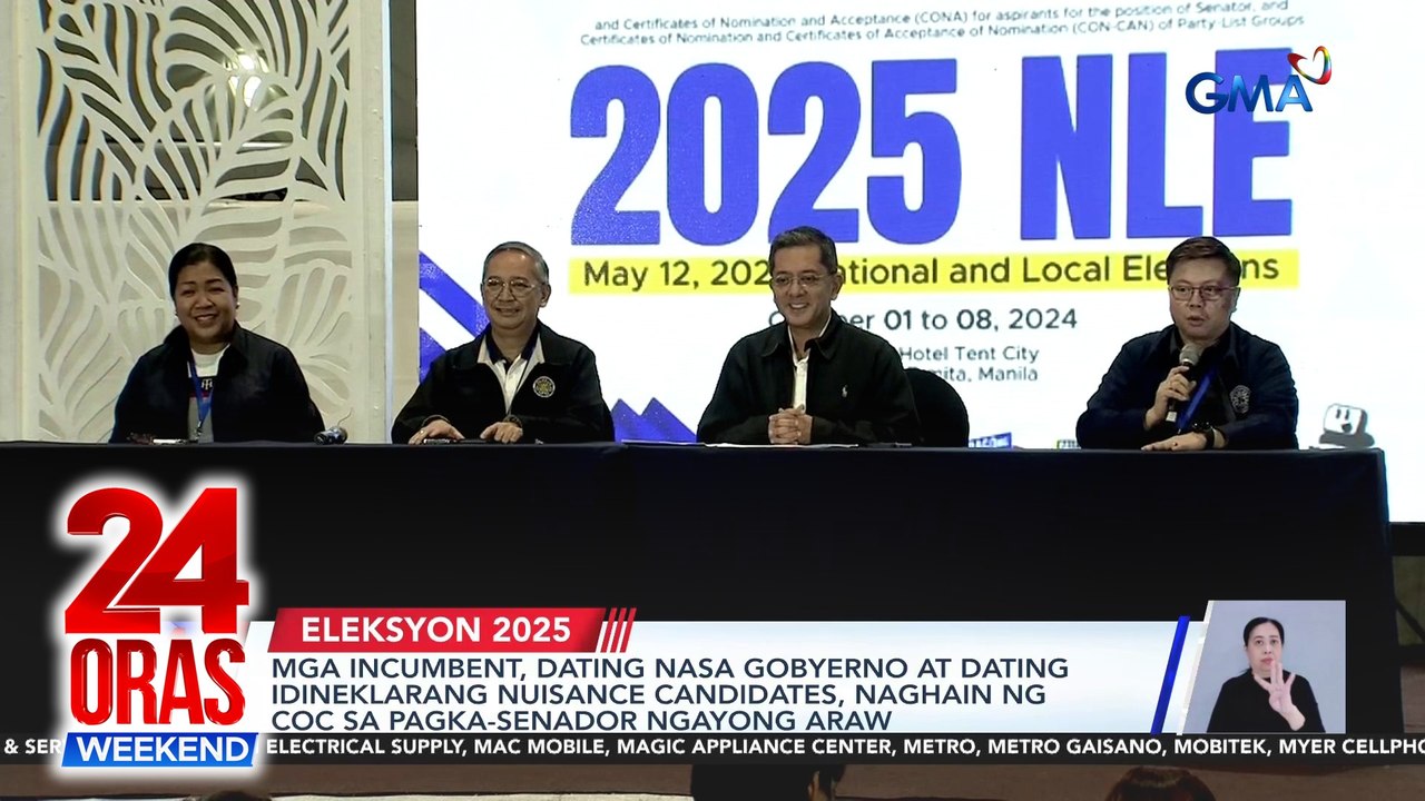 Mga incumbent, dating nasa gobyerno at dating idineklarang nuisance candidates, naghain ng COC sa pagka-senador ngayong araw | 24 Oras Weekend