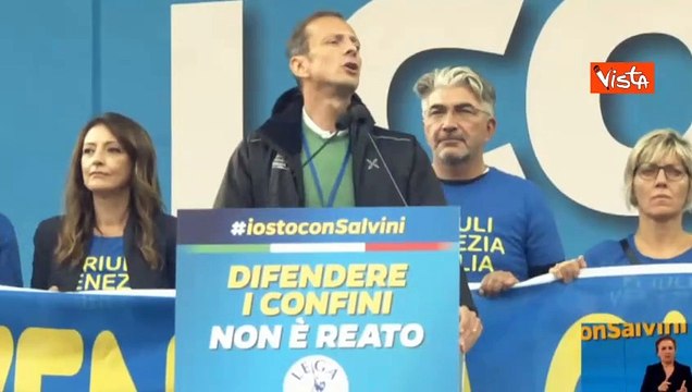 Open Arms, Fedriga a Pontida: Non si pu? andare a processo per aver fatto rispettare le regole