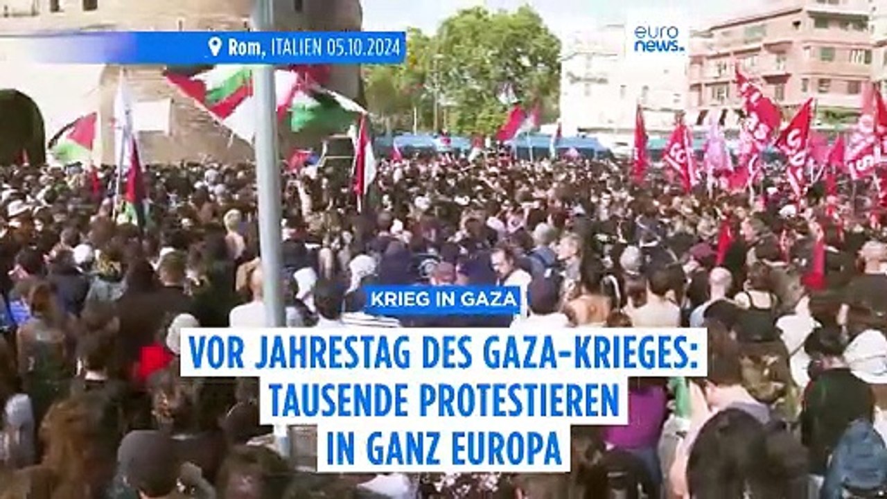 Jahrestag des Gaza-Krieges: Pro-Palästina-Kundgebungen in ganz Europa