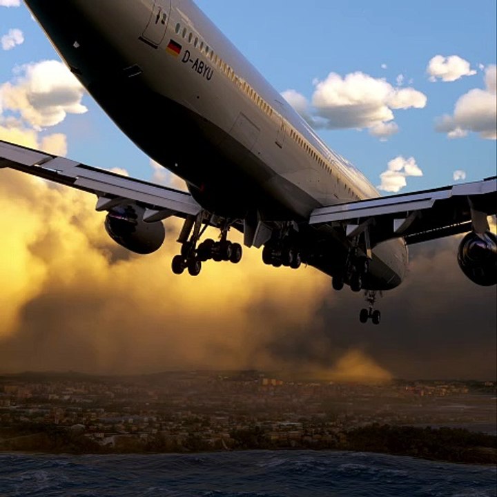 Flugzeug der Lufthansa Airlines landete sehr beängstigend auf dem spanischen Stadtflughafen