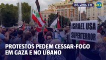 Protestos em várias cidades do mundo pedem cessar-fogo em Gaza e no Líbano