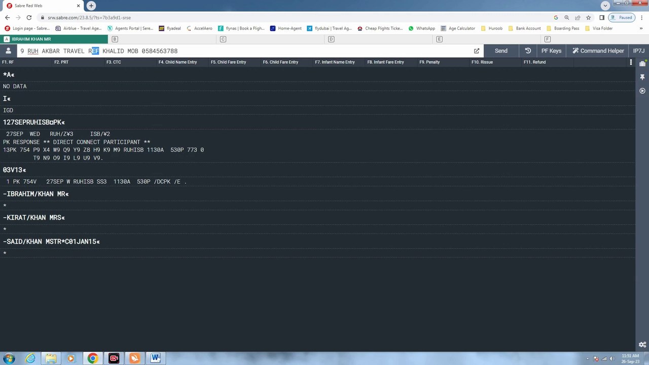 Sabre Red Training in Urdu Class 3 How to Book Family Ticket