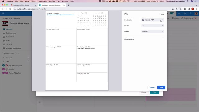 How to USE Microsoft Bookings for Office 365 On a Mac - Tutorial 9 - Save Booking to PDF - Tutorial