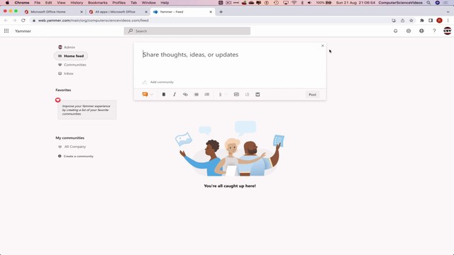 How to USE Microsoft Yammer for Office 365 On a Mac - Tutorial 1 - Introduction - Basic Tutorial