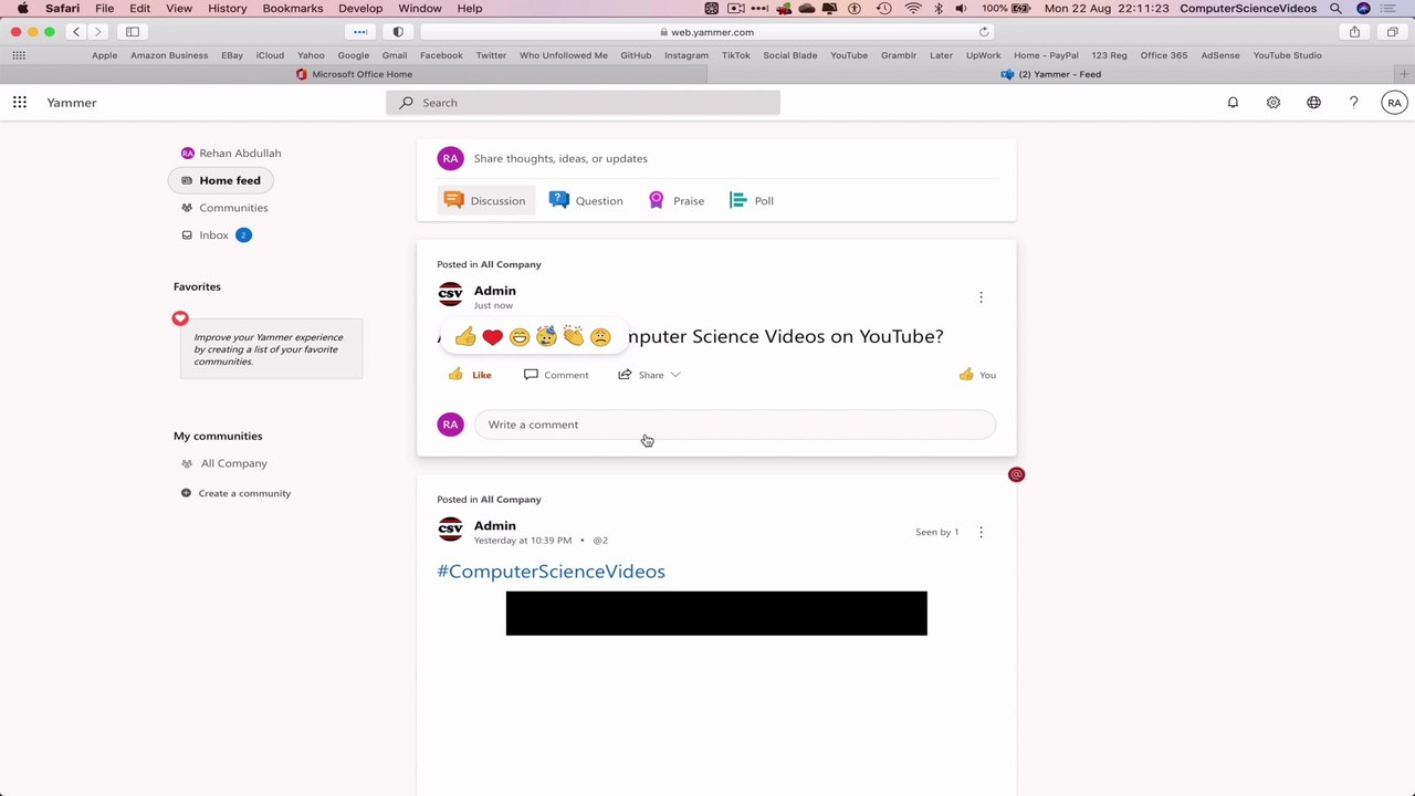 How to USE Microsoft Yammer for Office 365 On a Mac - Tutorial 5 - Ask a Question - Basic Tutorial