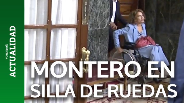 María Jesús Montero llega al Congreso en silla de ruedas