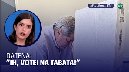Datena pergunta seu número para o vice e brinca: "Ih votei na Tabata"