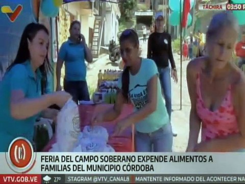 Táchira | Feria del Campo Soberano beneficia con venta de alimentos a familias del mcpio. Córdoba