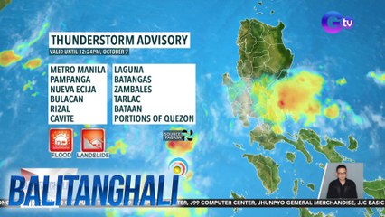 Thunderstorm advisory, nakataas sa Metro Manila - Weather update today as of 11:32 a.m. (October 7, 2024) | Balitanghali