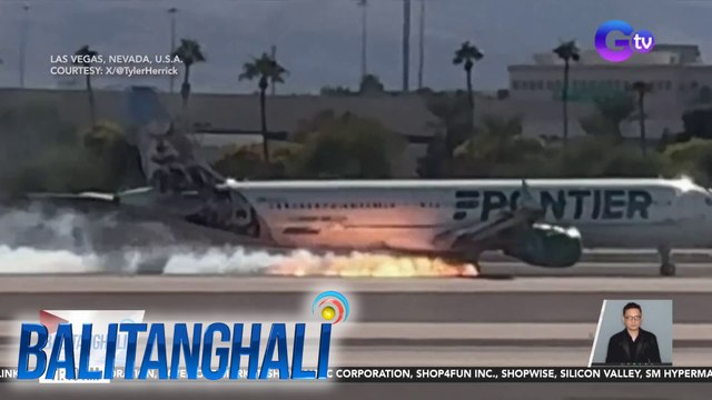 Eroplano, nagliyab habang pa-landing sa airport; 190 pasahero at crew, ligtas | Balitanghali