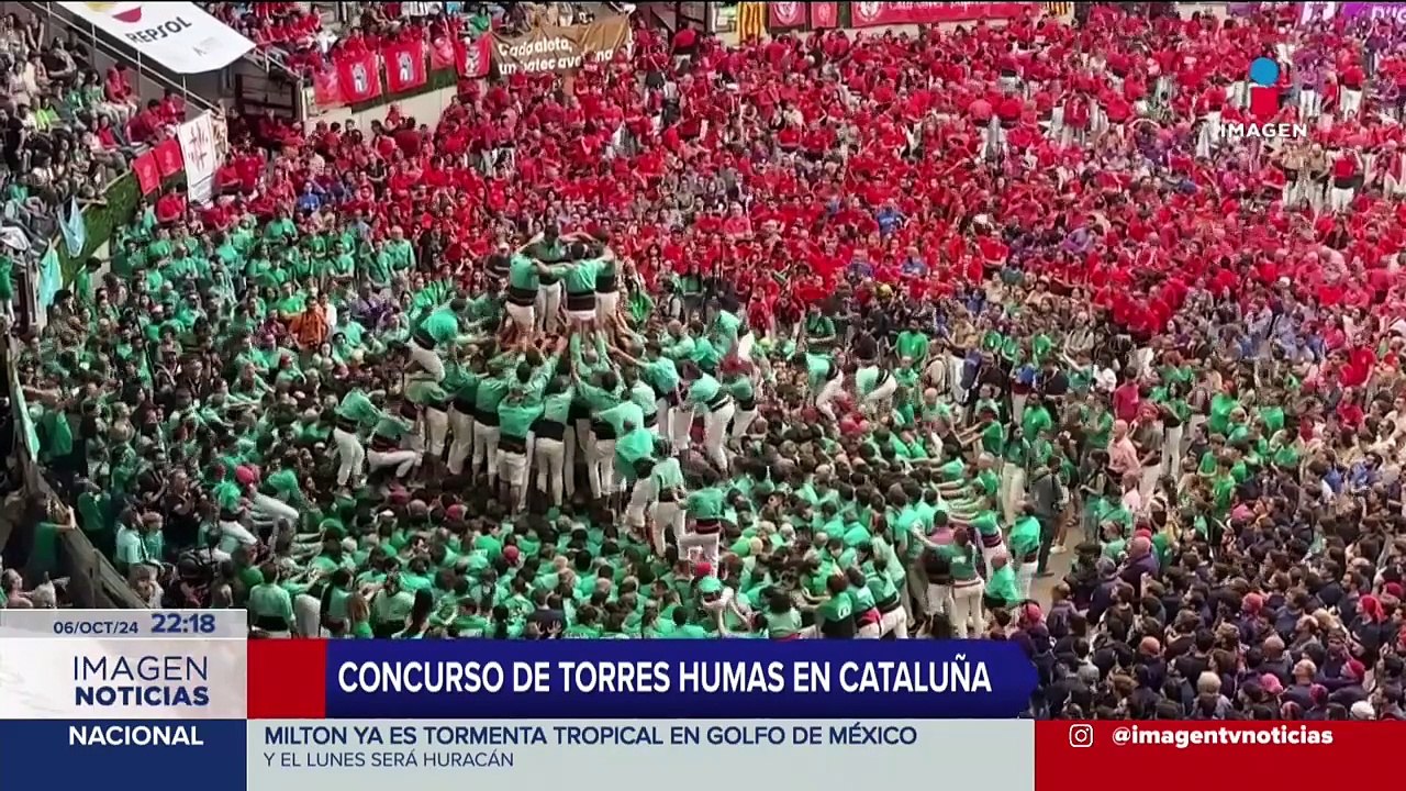 Realizan el concurso de las torres humanas en Cataluña, España