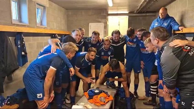 La joie des Unionistes de Bossière-Gembloux après leur succès sur Gedinne.