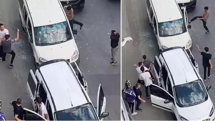 Kağıthane’de çekiçli maganda dehşeti: Otomobilin önünü kestiler, camları kırıp sürücüyü darbettiler