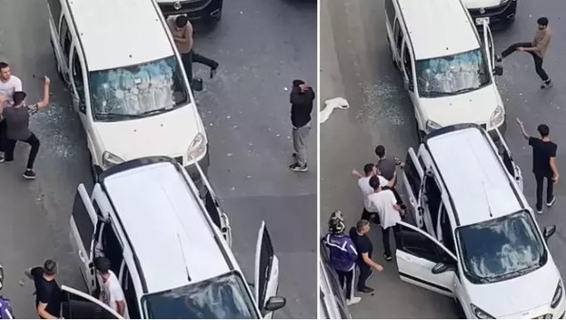Kağıthane’de çekiçli maganda dehşeti: Otomobilin önünü kestiler, camları kırıp sürücüyü darbettiler