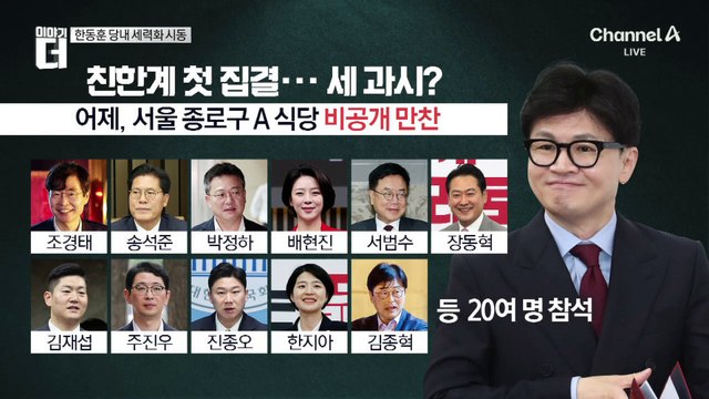 한동훈, 친한계 의원들과 첫 만찬…참석한 20명 누구?