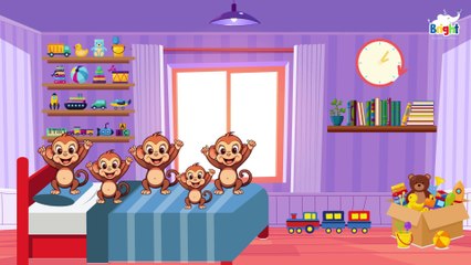 Five Little Monkeys Jumping On The Bed | Children Nursery Rhyme | kids Cartoon Songs